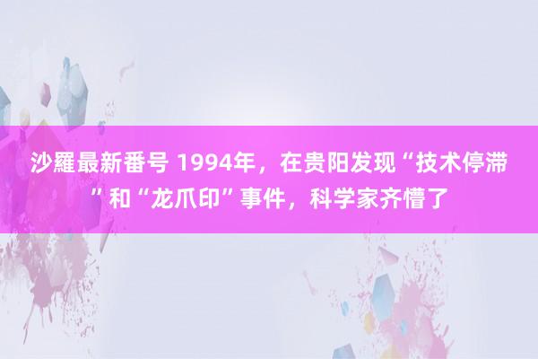 沙羅最新番号 1994年，在贵阳发现“技术停滞”和“龙爪印”事件，科学家齐懵了