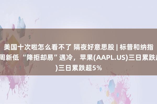 美国十次啦怎么看不了 隔夜好意思股 | 标普和纳指创三周新低 “降拒却易”遇冷，苹果(AAPL.US)三日累跌超5%