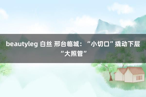 beautyleg 白丝 邢台临城：“小切口”撬动下层“大照管”