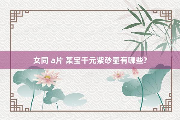 女同 a片 某宝千元紫砂壶有哪些?