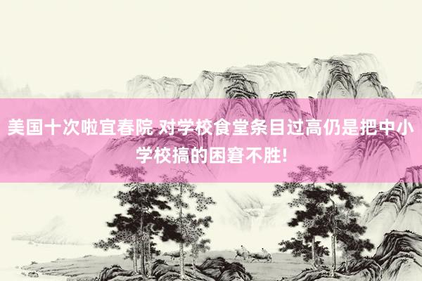 美国十次啦宜春院 对学校食堂条目过高仍是把中小学校搞的困窘不胜!